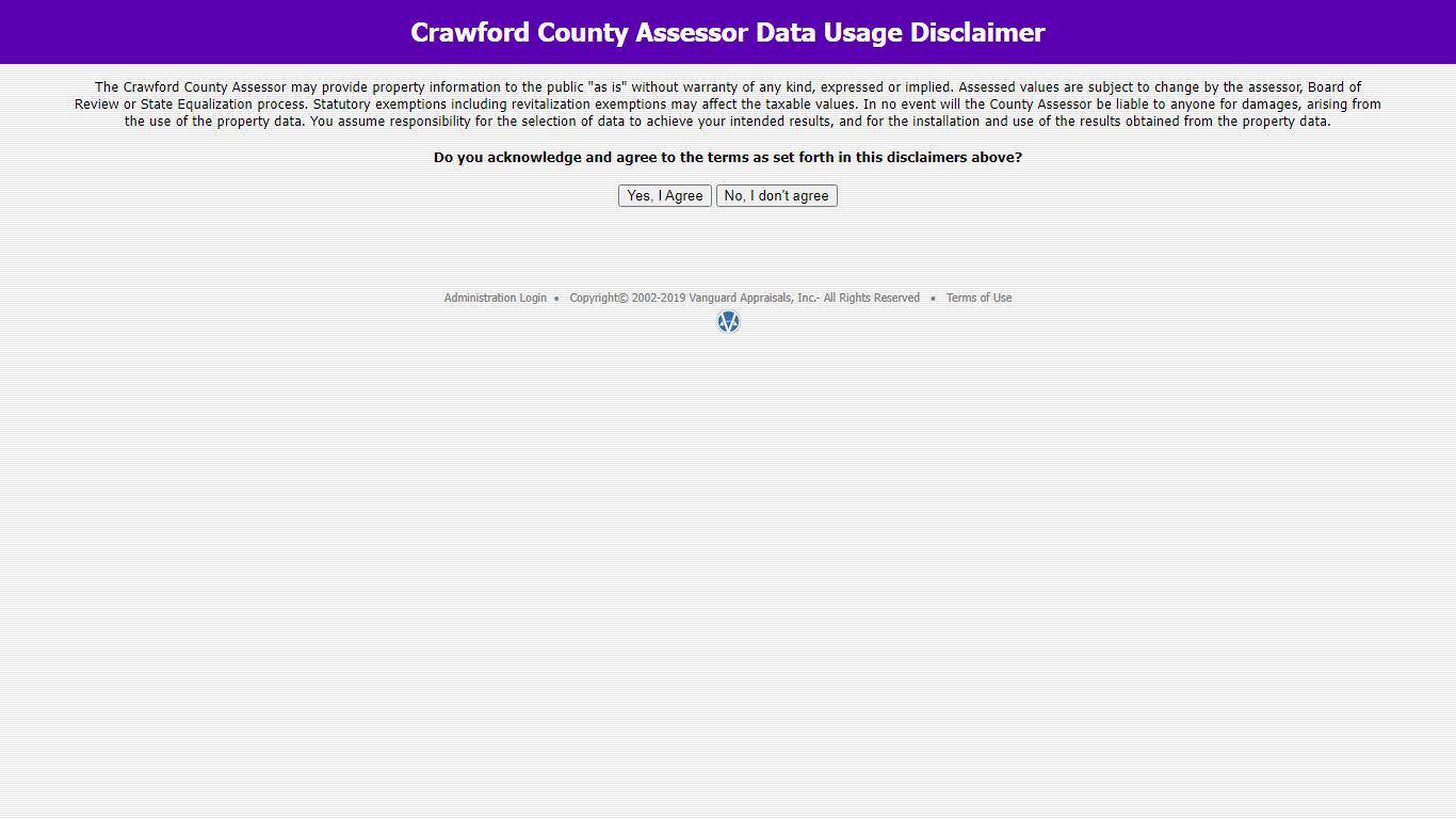 Crawford County Assessor Data Usage Disclaimer